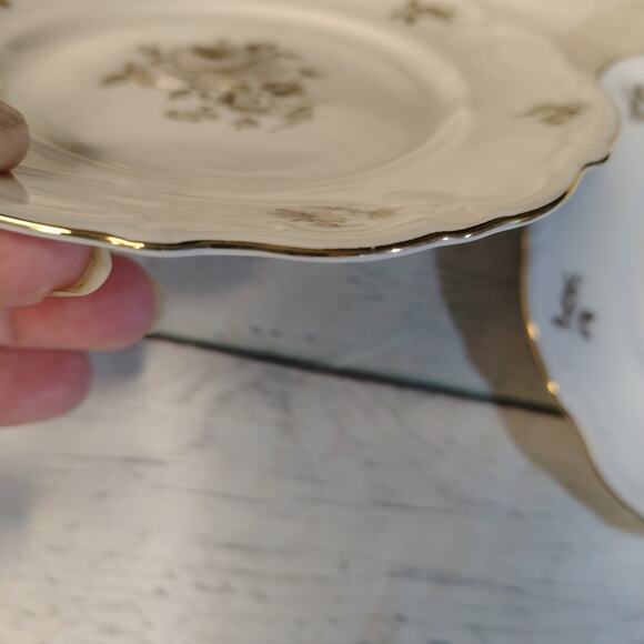 Winterling China‎ 4 Dawn Rose Pattern 6" Bread and Butter Plates Gold Trim - Picture 4 of 7